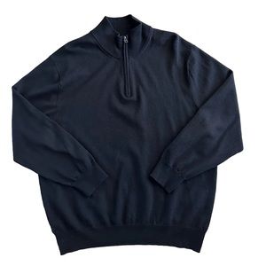 Jos. A. Bank Travelers Collection Merino Wool 1/4 Zip Pullover Black Sweater 2XL